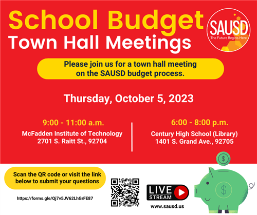   Save the Date: School Budget Town Hall Meetings Scheduled for Oct. 5, 2023 .